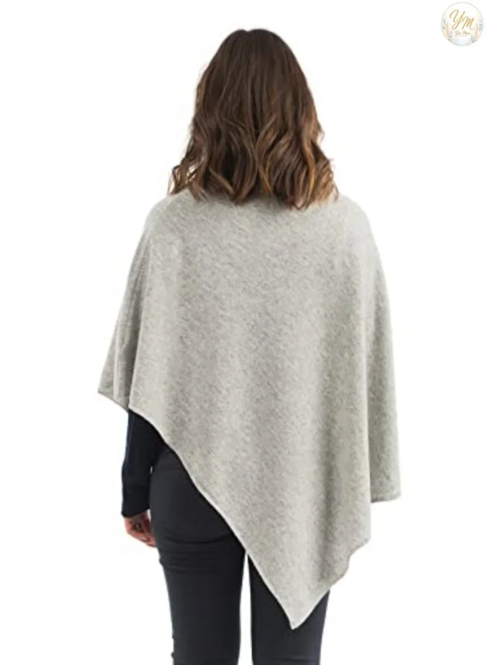 Cashmere Wool Blend Poncho - Cozy Cape, Fits Most